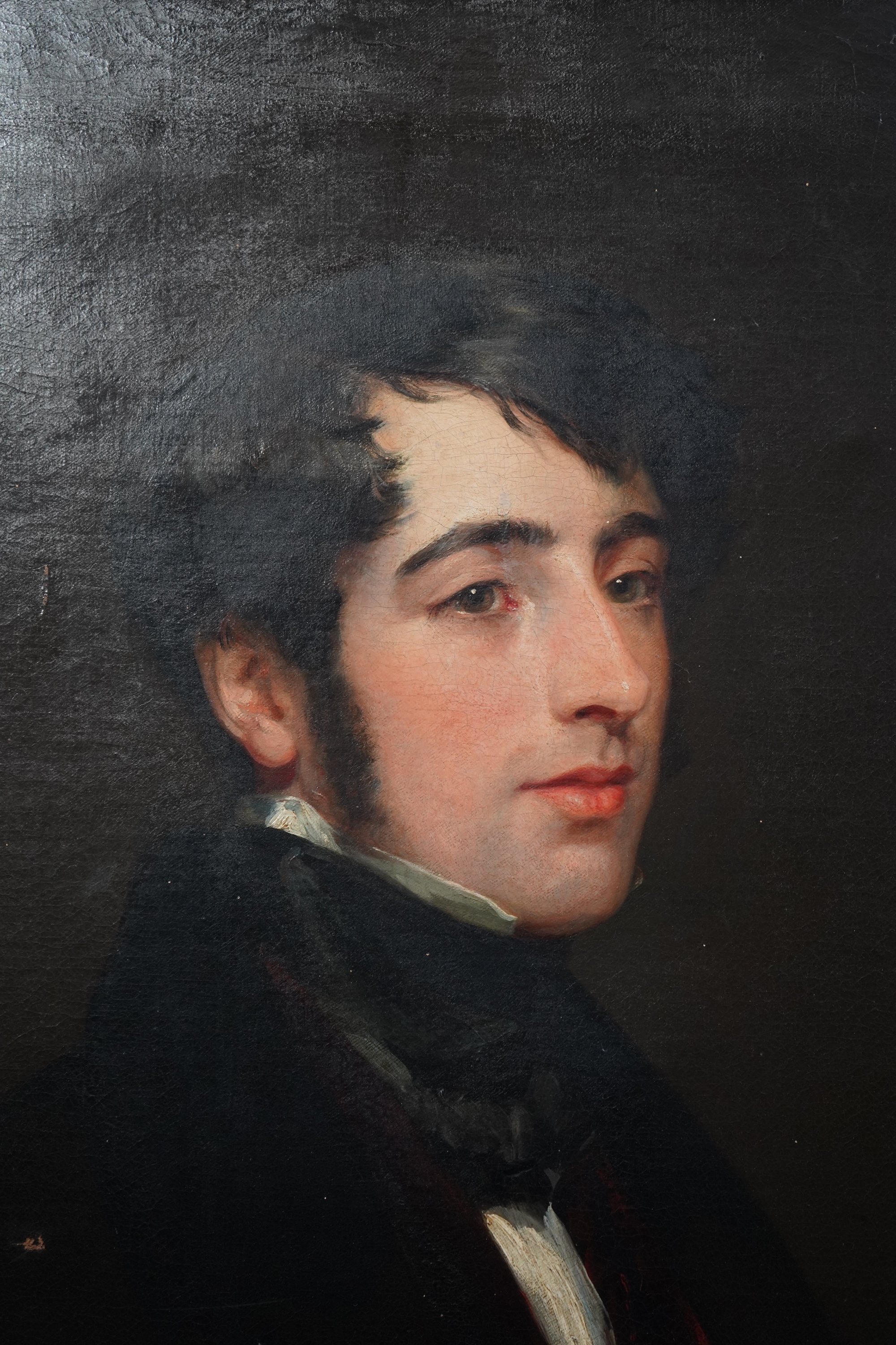 English School, 19th century, A half-length portrait of a young gentleman